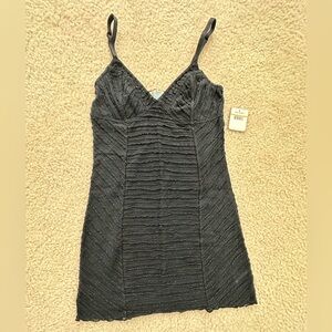 Free People Intimately Black and Gold Sheer Slip Dress